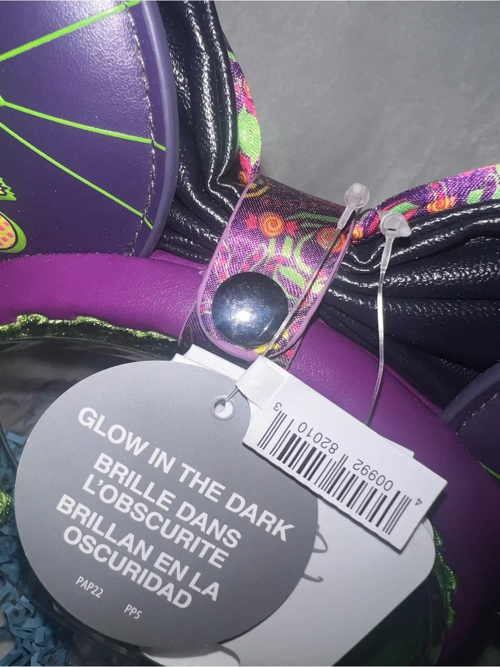 NWT! Disney Parks 2025 Oogie Boogie Bash Glow in the Dark Minnie Ears Headband